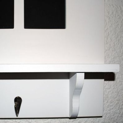 Tagesplaner mit Kreidetafel PAR JOUR Wandgarderobe Garderobe weiss Hakenleiste