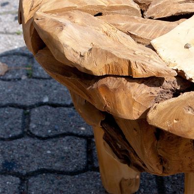 Teak Couchtisch BOSCO-60cm Natural Massivholz Teakwurzel Wohnzimmertisch Tisch