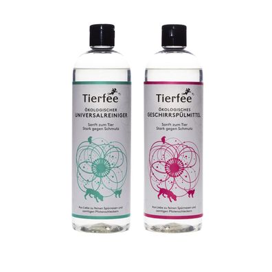 Tierfee-Set Ökologischer Universalreiniger + Geschirrspülmittel, je 500 ml