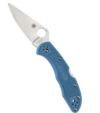 Spyderco Delica Lockback Klappmesser – Klingenlänge: 7,62 cm, Blau