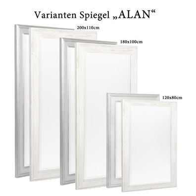 Spiegel ALAN Antik-Silber ca. 200x110cm Barock Ganzkörperspiegel Flurspiegel