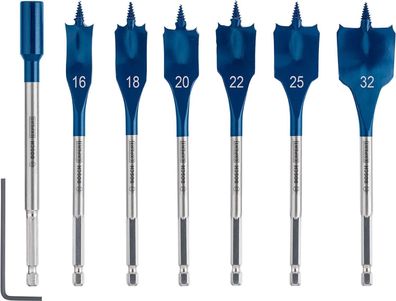 Bosch Accessories 7x Expert SelfCut Speed Flachfräsbohrer Set (für Weichholz)