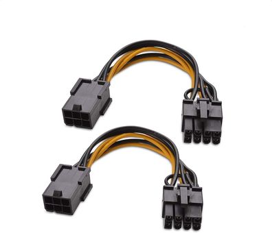 Cable Matters 2er-Pack 6-Pin zu 8-Pin PCIe Adapter Stromkabel 8 Polig, Konnektor