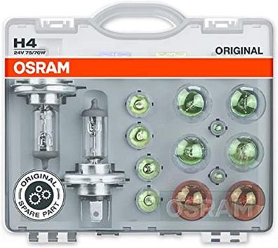 Osram Ersatz-Lampenbox H4, 24V, je zwei H4 Scheinwerferlampen, CLK H4 24V, Auto