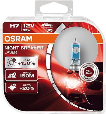 Osram Night Breaker Laser H7 next Generation, + 150% mehr Helligkeit, Halogen