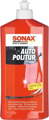 SONAX Auto-Politur (500 ml) fér neuwertige, matte Bunt- und Metallic-Lacke