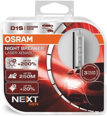 OSRAM XENARC NIGHT Breaker LASER D1S Next Generation, + 200 % mehr Helligkeit