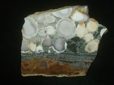 Rhyolith Augenjaspis Anschliff -Mineralien Heilsteine Anschliffe-
