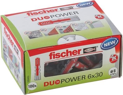 Fischer Duopower 6 x 30, Universaldübel, leistungsstarker 2-Komponenten-Dübel