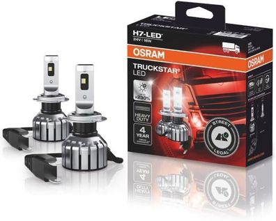 OSRAM Truckstar LED H7, Fern- & Abblendlicht LKW, Straßenzulassung 24V, weiß