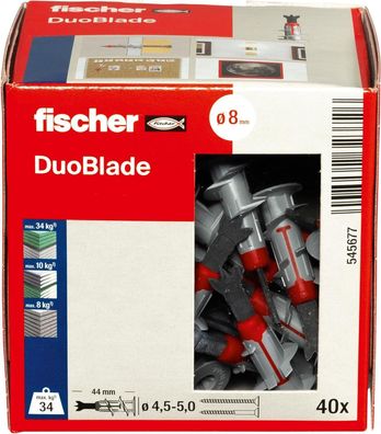 Fischer DuoBlade, 40x selbstbohrender Gipskartondübel, starker Dübel, Zubehör