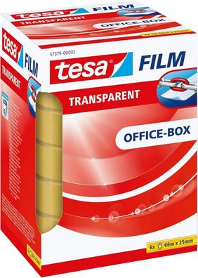 Tesafilm transparent - Klebeband mit starker Haftung (66 m x 25 mm - 6er Pack)