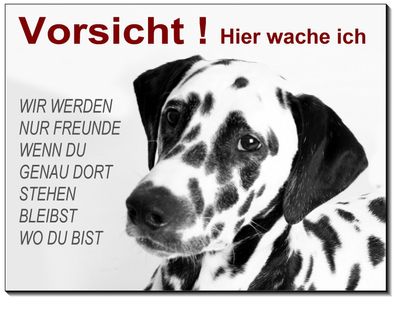 Dalmatiner-Hund-Aluminium-Schild-3 Größen-Türschild-Warnschild-Hundeschild