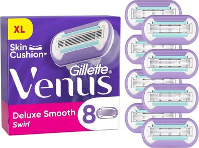 Gillette Venus Deluxe Smooth Swirl Rasierklingen Damen, 8 Ersatzklingen