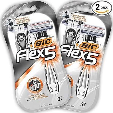 BIC Flex 5, Einwegrasierer Männer, 6 Nassrasierer, mit Aloe Vera & Vitamin E