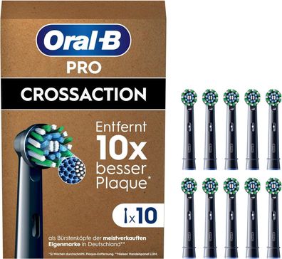 Oral-B Pro CrossAction 10x Aufsteckbürsten für elektrische Zahnbürste, X-Borsten