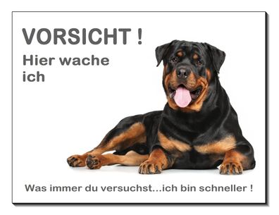 Rottweiler-Hund-Aluminium-Schild-3 Größen-Türschild-Warnschild-Hinweisschild