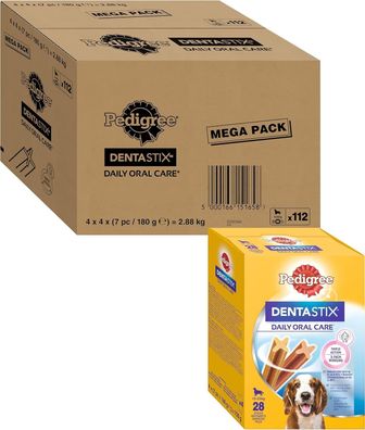 Pedigree DentaStix Daily Oral Care Zahnpflegesnack für Hunde 4 x 4 / 7 Stk 180g