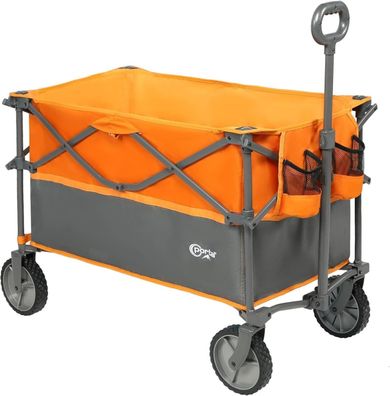 PORTAL Bollerwagen faltbar 225L XXL Große Ladefläche Handwagen, 95 x 53 x 70 cm