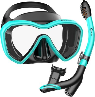 Dorlle Schnorchel-Set, Neu Verbesserte Panorama Schnorchel-Maske, wasserdicht