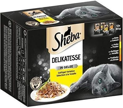 Sheba Katzen-Nassfutter Delikatesse in Gelee, 48 Beutel a 85g (4x12 Beutel)