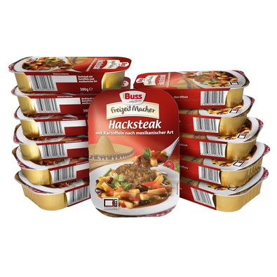 Buss Freizeitmacher Hacksteak, mexikanischer Art, Fertiggericht (12 x 300 g)