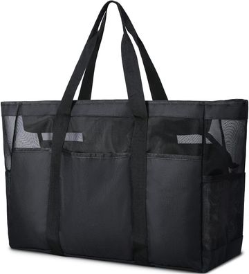 Lubardy 35L Strandtasche XXL Familie mit Reißverschluss Strand-Tasche 50x20x35cm