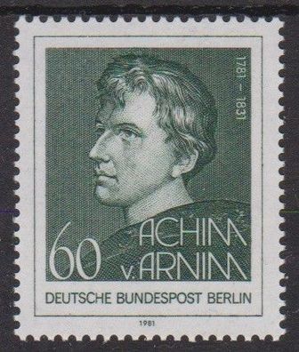 Berlin 1981 postfrisch MiNr. 637 200. Geburtstag von Achim von Arnim Dichter