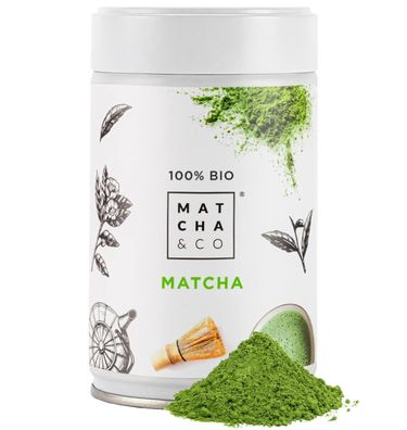 Matcha Tee 100% Bio 80g [Zeremoniengrad]. Bio-Grünteepulver aus Japan