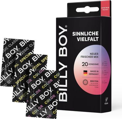 BILLY BOY Kondome Sinnliche Vielfalt 20er | Kondommix in breiter Passform | 56mm