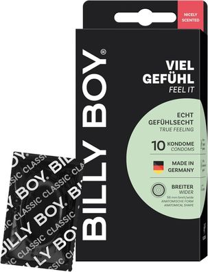 BILLY BOY Kondome Viel Gefühl 10er | 56 mm | Gefühlsechte Kondome, 10 Stück