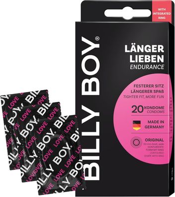 BILLY BOY Kondome Länger Lieben 20er | 52 mm | Kondome für ein längeres Erlebnis