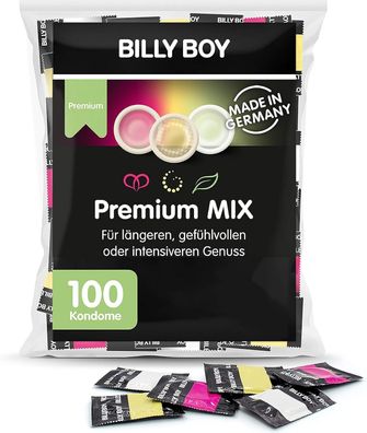 Billy Boy Kondome Premium Mix, 100 Stk, Sortenmix, mehr Wandstärke, perlgenoppt