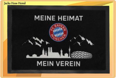 Fußmatte FC Bayern München Meine Heimat, mein Verein Teppich Schwarz Gr. 40x60cm NEU