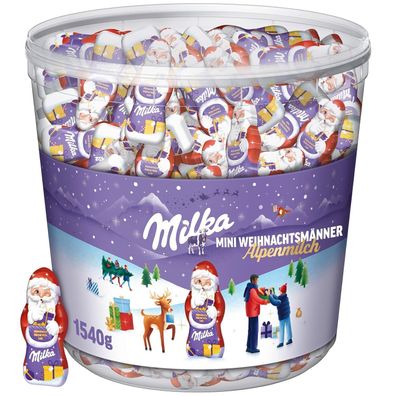 Milka Mini Weihnachtsmänner 1540g I Weihnachts-Schokolade Großpackung (175 Stk)