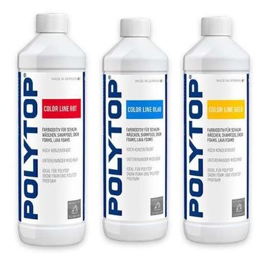 Polytop Color Line Farbadditiv 1 Liter, Schaumfarbe 3 verschiedene Farben