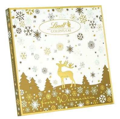 Lindt Schokolade Goldstücke Adventskalender 2024, 156 g, Weihnachts-Kalender