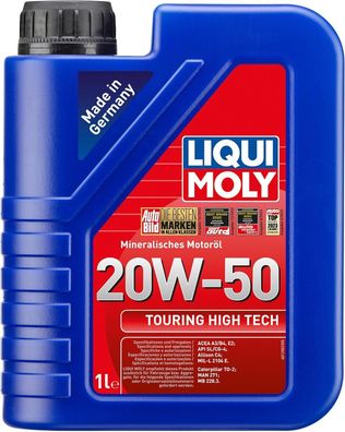 LIQUI MOLY Touring High Tech 20W-50 1 Liter mineralisches Motoröl Art.-Nr.: 1250