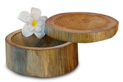 Schmuck Dose Baumstamm Schatulle Geschenkverpackung Massivholz Teak Box 3 Größen