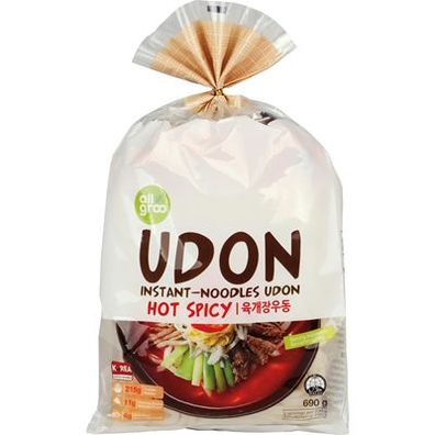 Allgroo Udon Nudeln Würzig scharf - 1 x 690 g Beutel