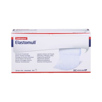 Elastomull, elastische Fixierbinde, 4m gedehnt, 10 cm, grün | Packung (50 Binden)