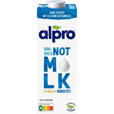 10x alpro Haferdrink Fettarm, 1,8 % Fett, vegan, gekühlt - 1 l Faltschachtel