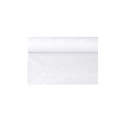 Papstar Papiertischtuch mit Damastprägung 6 m x 1,2 m weiss | Folie (1 Rolle)