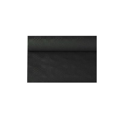 Papstar Papiertischtuch mit Damastprägung 6 m x 1,2 m schwarz | Folie (1 Rolle)