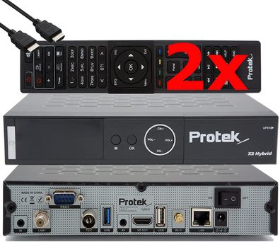 Protek X2 Twin SAT 4K - UHD HDR 2X DVB-S2 Twin Tuner, OpenATV E2 Linux Receiver,