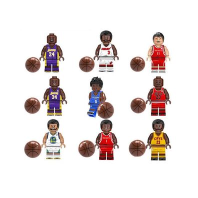 NBA-Sport-Basketballspieler, Starspieler-Bausteinspielzeug, 9-teiliges Set