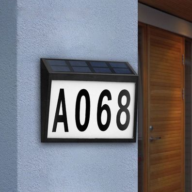 Solar-Hausnummernleuchte, wasserdichte LED-Straßenschildleuchte für den Außenbereich