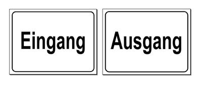 2 Stk.-Eingang/Ausgang-Schild-Alu-200 x 150 x 2 mm-Hinweisschild-Türschild-TOP