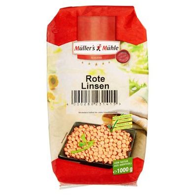 Müller´s Mühle Rote Linsen 1 kg Beutel