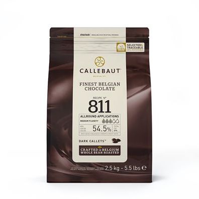 Callebaut Finest Belgian Chocolate Callets Kuvertüre 54,5 % Kakao - 2,5 kg Packung